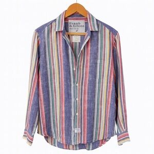 Frank & Eileen “Eileen” 100% Linen Striped Button Down Shirt Women’s Small